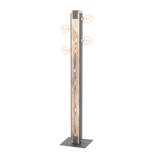Layham Lampadaire 4 Lampes Marron, Noir