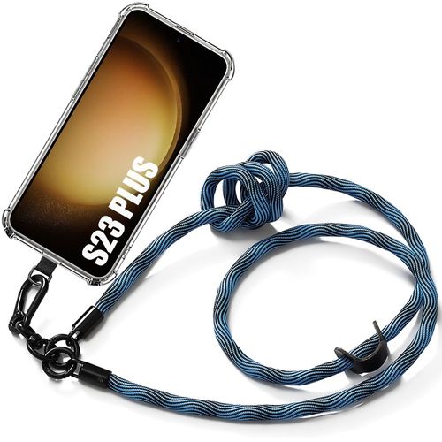Coque Lanière Pour Samsung Galaxy S23+ / S23 Plus Antichoc Anti-Rayures Avec Lanière Détachable Bleu - E.F.Connection