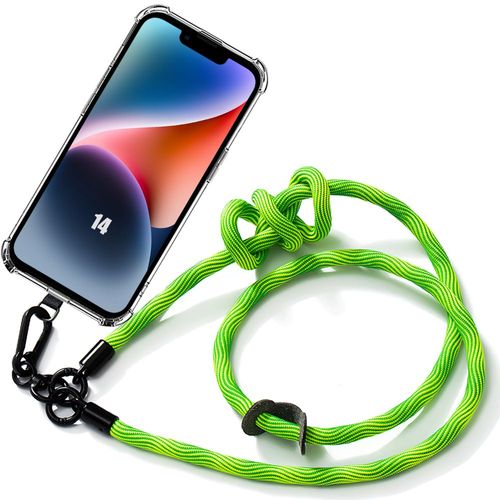 Coque Lanière Pour Iphone 14 Antichoc Protection Renforcée Avec Lanière Robuste Vert - E.F.Connection