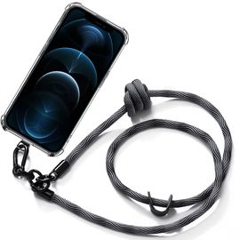 Coque Cordon Pour Iphone 12 Pro Max Protection Antichoc Coins Renforcés Avec Cordon Robuste Gris - E.F.Connection