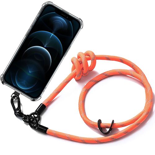 Coque Cordon Pour Iphone 12 Pro Max Antichoc Anti-Rayures Avec Cordon Démontable Orange - E.F.Connection