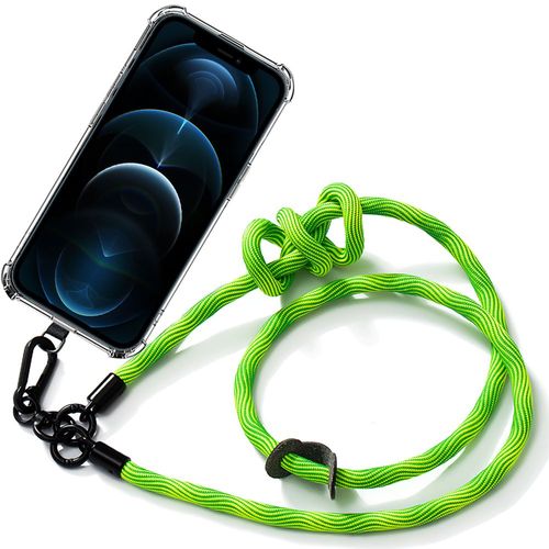 Coque Cordon Pour Iphone 12 Pro Max Antichoc Protection Coins Renforcés Avec Cordon Amovible Vert - E.F.Connection
