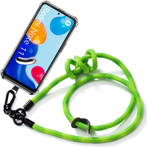 Coque Lanière pour Xiaomi Redmi Note 11/11S Protection Antichoc avec Lanière Robuste Vert - E.F.Connection