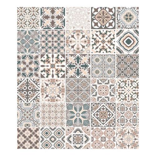 Fond hotte design Carreaux - L. 60 x l. 70 cm - Beige