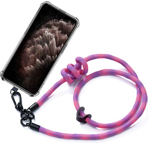 Coque Cordon Pour Iphone 11 Pro - Protection Coins Renforcés Antichoc Avec Cordon Rose - E.F.Connection