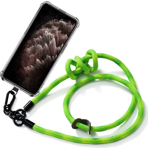 Coque Cordon Pour Iphone 11 Pro - Protection Transparente Antichoc Avec Cordon Robuste Vert - E.F.Connection