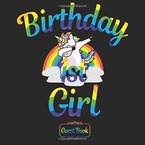 All In One 1st Birthday Girls 1 Year Old B-Day Guest Books, Gifts Tracker Log & Keepsake Pages - 120 Pages Of Guests Special Wishes, Memory Pictures Pages For Lasting Keepsake & Gift Registry - Dabbin