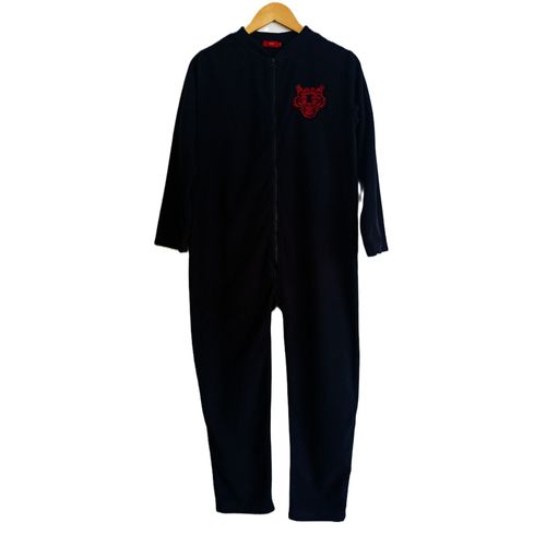 Combinaison Pyjama Noir Tête De Tigre Rouge. Tissaia. Polaire. Taille 12 Ans