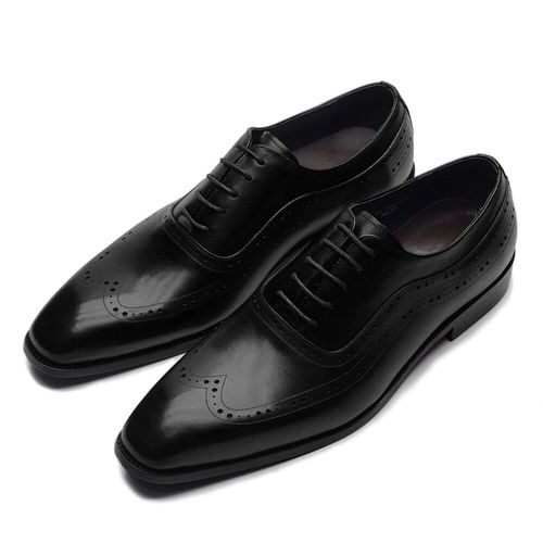 Chaussures Chaussures En Cuir Véritable Faites La Main Pour Hommesbrogue Classique Solidechaussures Bout Rondlacetsoxforddernier Design