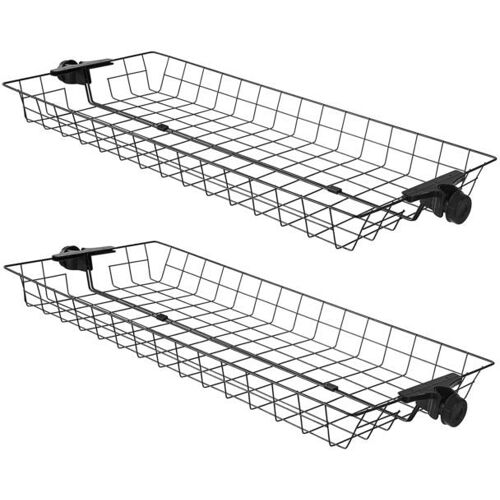 SoBuy FRG34-P02 Lot de 2 Paniers de Rangement pour Porte-vêtements Portemanteau Panier pour Système de Penderie Télescopique Métal