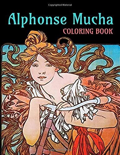 Alphonse Mucha Coloring Book: 24 Mucha Art Nouveau Designs For You To Color In - 8.5" X 11 - Soft Matte Cover