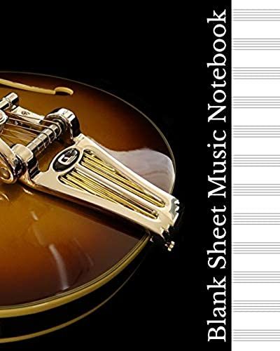Blank Sheet Music Notebook: Electric Guitar Cover, Music Manuscript Staff Paper For Musicians (100 Pages, 12 Staves Per Page)