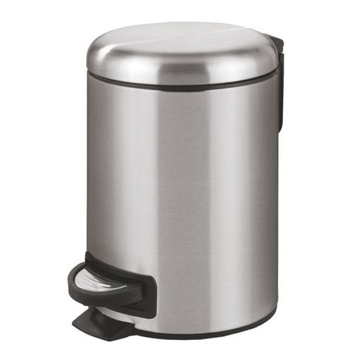 Wenko 22702100 Poubelle À Pédale En Acier Ino X Leman Easy Close, 3 Litres, Satiné, 17 X 25 X 22,5 Cm