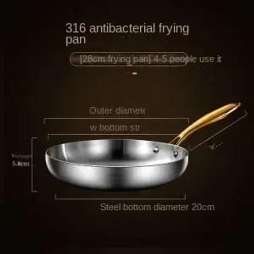 Poêle Antiarina En Acier Inoxydable 316 Pour Cuisinière À Gaz Et Électrique,Grande Poêle À Frire Pour ?ufs,Steaks Et Plus Encore