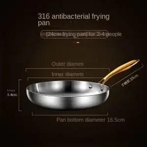 Poêle Antiarina En Acier Inoxydable 316 Pour Cuisinière À Gaz Et Électrique,Grande Poêle À Frire Pour ?ufs,Steaks Et Plus Encore