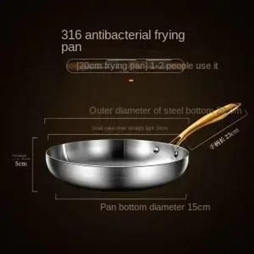 Poêle Antiarina En Acier Inoxydable 316 Pour Cuisinière À Gaz Et Électrique,Grande Poêle À Frire Pour ?ufs,Steaks Et Plus Encore