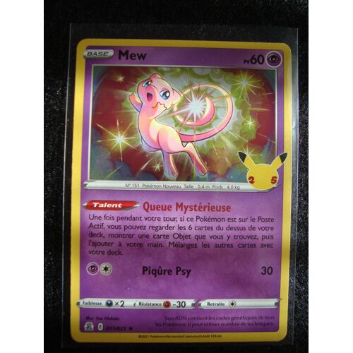 Carte Pokemon Mew Holo 011/025 Célébrations 25 Ans 2021 En Français