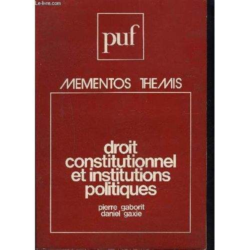 Droit Constitutionnel Et Institutions Politiques