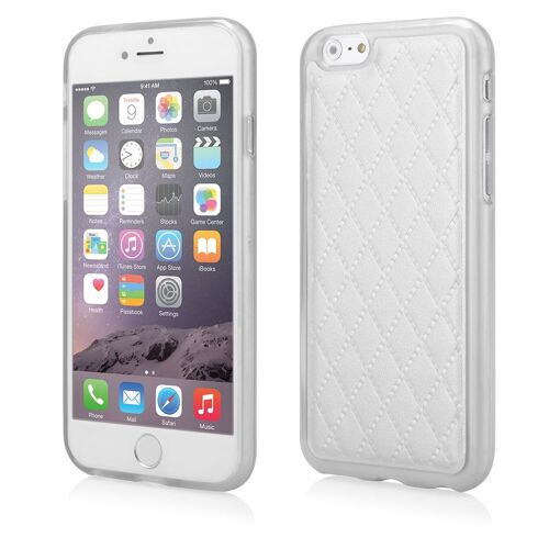Coque souple avec dos aspect cuir blanc pour iPhone 6 de 4,7 pouces