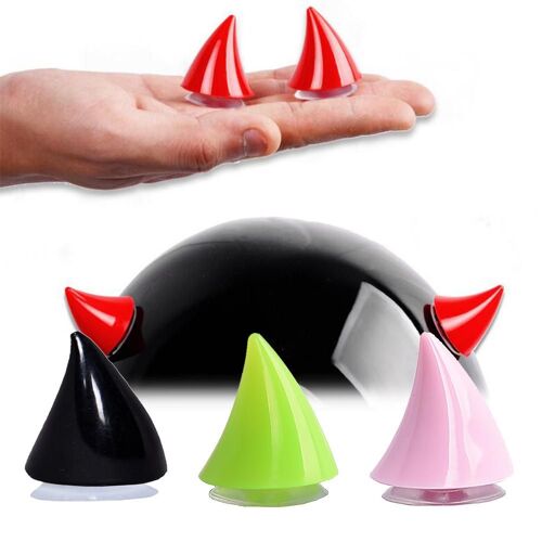 Coin De Casque De Moto En Silicone, Ventouse En Plastique Résilient, Décoration En Corne Souple, Couvre-Chef Corne En Caoutchouc, Accessoires De Décoration