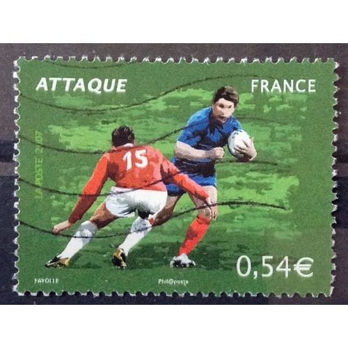 Coupe Du Monde De Rugby - Attaque 0,54 (Très Joli N° 4064) Obl - France Année 2007 - Brn83 - N31638