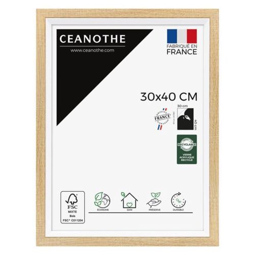Cadre photo Actual bois blanc 30x40 cm