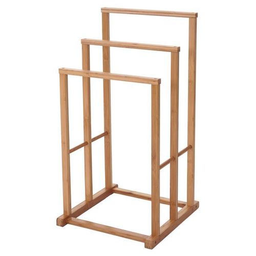 Porte-Serviette Hwc-B18 Pour Salle De Bains, Bambou, 82x42x42cm