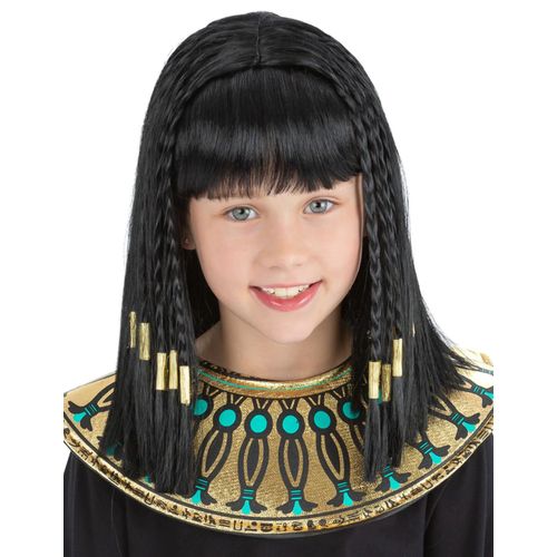 Perruque Reine Egyptienne Noire Enfant