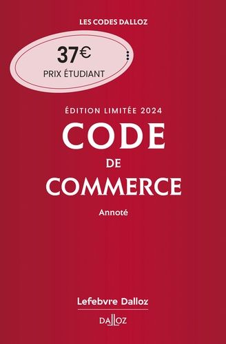 Code De Commerce Annoté - Code Dalloz Edition Limitée 2024
