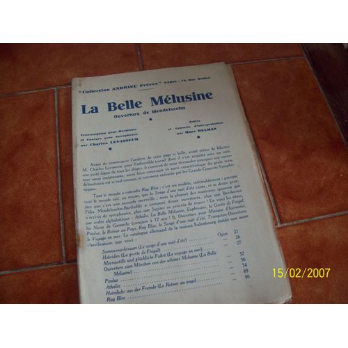 La Belle Mélusine Ouverture De Mendelssohn Transcription Pour Harmonieet Fanfare Aves Saxophone