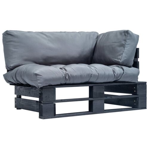 Vidaxl Canap¿¿ De Jardin Palette Avec Coussins Gris Pin¿¿De