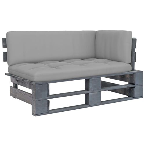 Vidaxl Canapé D'angle Palette De Jardin Gris Bois De Pin Imprégné