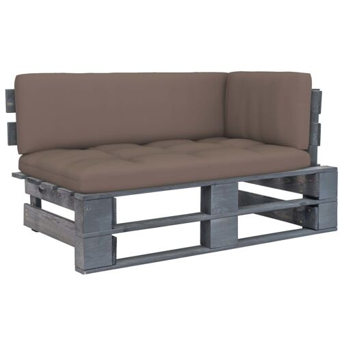 Vidaxl Canapé D'angle Palette De Jardin Gris Bois De Pin Imprégné