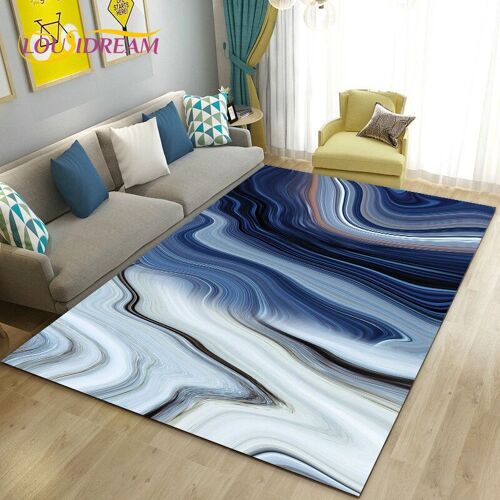 Grand Tapis De Sol Antidérapant Pour Enfants,Couleur Bleu Or Blanc,Moquette Pour Salon Chambre À Coucher,Paillasson De Canapé,Décoration - Type 21-120x160cm