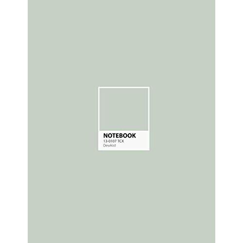 Notebook: Lined Journal- Pantone Color Design - Large (8.5 X 11 Inches) - 101 Pages - Dewkist Green: Composition Book Perfect Bound, Soft Cover - Minimal Style