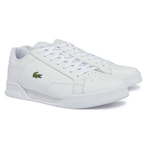 Lacoste Hommes Baskets - Twin Serve 0721 2 Sma, Chaussures De Sport, Basses, Cuir Blanc Eur 46