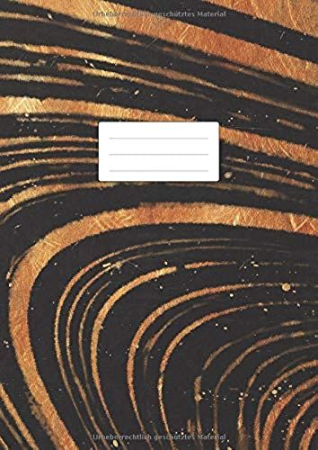 Notizbuch A4 - Liniert Und Ohne Rand: 100 Linierte Seiten | Lineatur 21 Notizheft | Softcover Matt | Perfekt Als Tagebuch, Schulheft, Collegeblock, Journal, Kladde, Heft Fuer Notizen | Schwarz & Gold