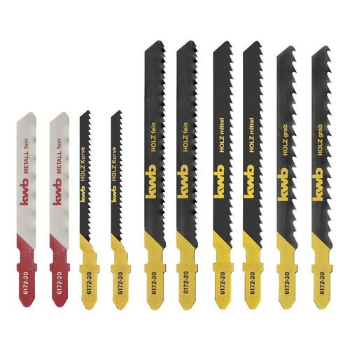 Lot de 10 lames de scies sauteuses, queue en T