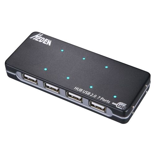 Heden HUBUSB7PCW - Hub USB 2.0 7 ports - Argent