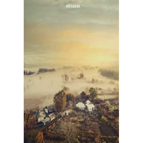 Notebook: Magical Rural Misty Landscape Blank Lined Notebook Journal Or Diary