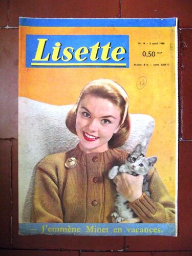 Lisette  N°14 3 Avril 1960.J'emmène Minet En Vacances