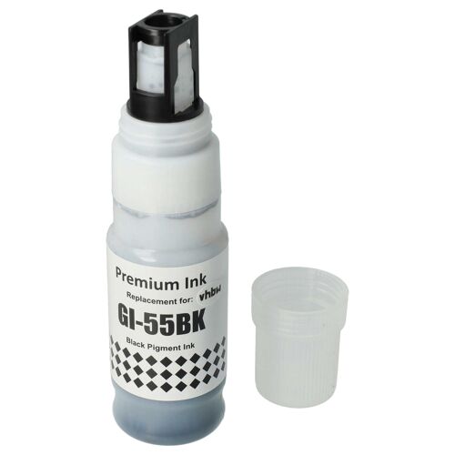 vhbw Encre de recharge remplacement pour Canon GI-55BK, 6292C001 pour imprimante - Encre rechargeable, pigmentée, 70ml - noir