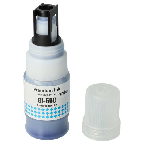 vhbw Encre de recharge remplacement pour Canon GI-55C, 6289C001 pour imprimante - Encre rechargeable, pigmentée, 40ml - cyan