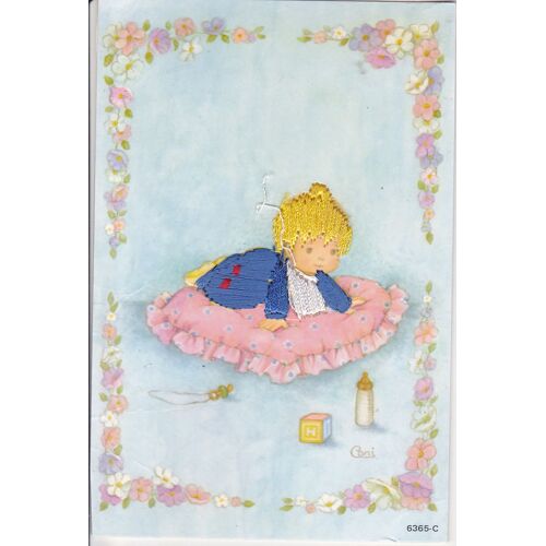 Coni : Bébé Sur Coussin Avec Biberon (Bébé Tissé) (Ref 6265-C
