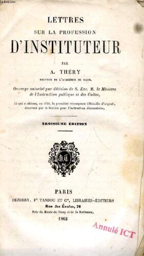Lettres Sur La Profession D'instituteur