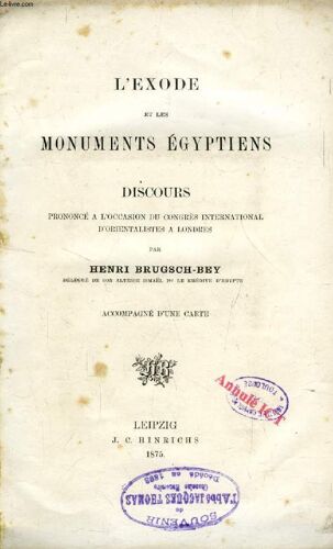 L'exode Et Les Monuments Egyptiens, Discours