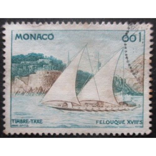 Monaco Taxe N°56 Bateau Oblitéré