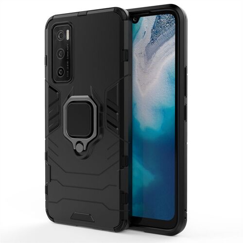 Saturcase Coque Pour Vivo V20 Se / Y70, Bague Béquille Hybride 2 En 1 [Pc & Silicone] Double Couche Pare-Chocs Antichoc Protecteur Housse Étui Coque Pour Vivo V20 Se / Y70 (Noir)