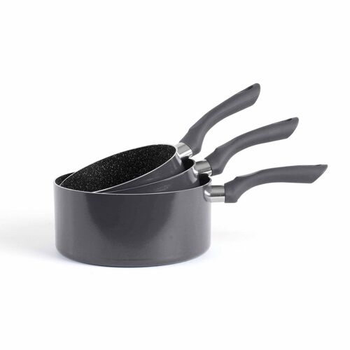 Set de 3 casseroles aspect pierre