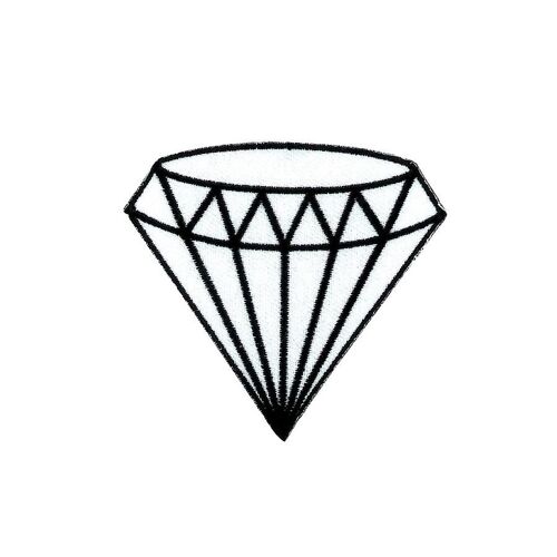 Patch Ecusson Brodé Drapeau Backpack Diamant Blanc Thermocollant